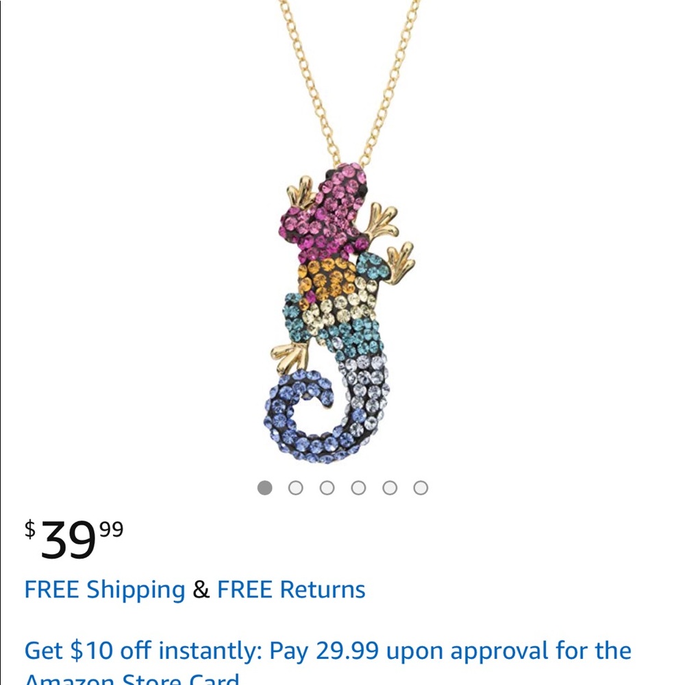 Multicolored lizard necklace - Picture 2 of 2